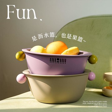 🌷瀝水籃 🌷雙層加厚洗菜盆瀝水籃多功能摺疊廚房家用水果盤客廳濾淘洗菜籃子瀝水籃 瀝水架\t瀝水盤 洗菜瀝水盆