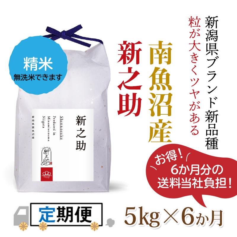 ★令和5年度新米からSTART★精米5kg×6か月 南魚沼産新之助（全額先払い制）