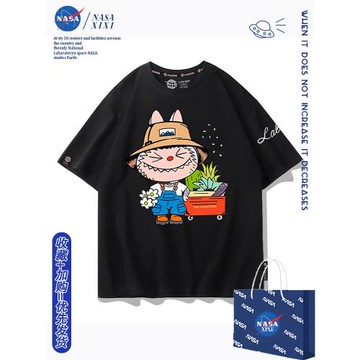 NASA拉布布聯名短袖男T恤夏季2026新款labubu玩偶周邊衣服體恤7