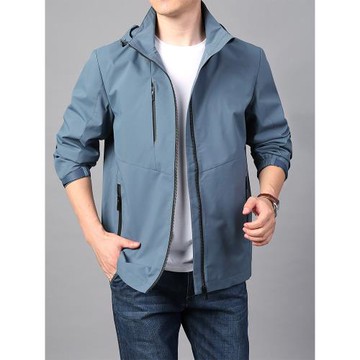 2025新款休閑夾克男春秋季沖鋒衣防水防風衣寬松大碼運動工裝外套