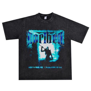數碼直噴死亡金屬Norther樂隊印花T恤長短袖寬松重磅純棉男女同款