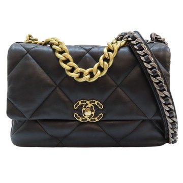 CHANEL 香奈兒【再降價】19包款 黑色 羊皮 肩背包 【二手名牌BRAND OFF】