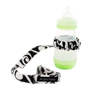 Ah Goo Baby 萬用防落帶-嬰童用品水杯玩具 避免物品掉落地面沾染細菌灰塵  奧黛莉黑  1個