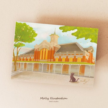 postcard-台灣台中舊火車站