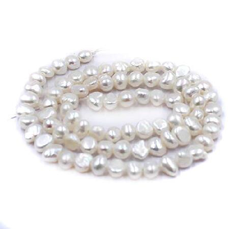 SR BGSJ Jewelry Making Craft Natural Baroque Potato White Freshwater Pearl Loose Jewelry DIY Beads Strand 15" (4-5mm)