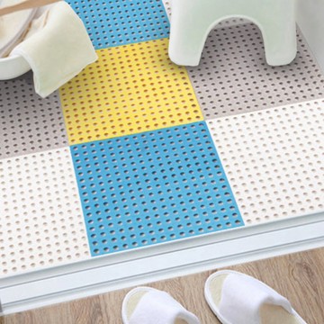 超大優質防滑浴室拼接地墊TPR(1組10片) - 深藍色