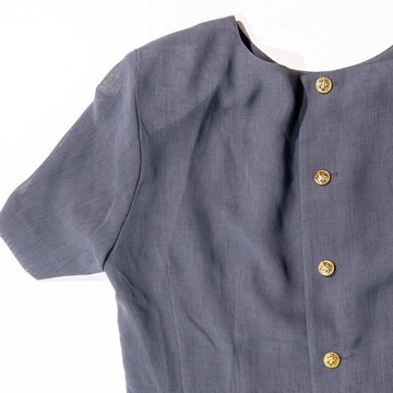 日本製綠灰色短袖襯衫