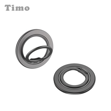 【Timo】360°旋轉 MagSafe磁吸金屬手機支架/指環扣-深灰