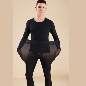 內衣套裝發熱衣發熱褲-超薄長袖貼身無痕男衛生衣3色74ih13【獨家進口】【米蘭精品】