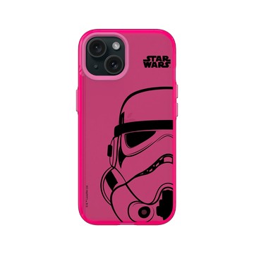 iPhone 15 Clear 粉漾桃 - 迪士尼-星際大戰 Star Wars - 星際大戰 – 風暴兵黑線條