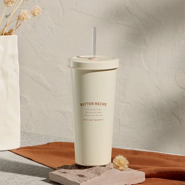 小時光系列 二代陶瓷易潔層吸管杯710ml