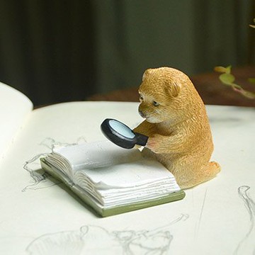 創意可愛小狗擺件樹脂仿真動物公仔家居裝飾品個性生日禮物情人節