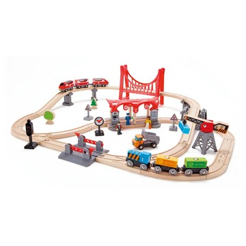 【網路限定】德國Hape 忙碌的城市軌道火車組