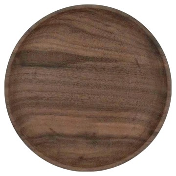 日式原木圓形餐盤 胡桃木  小(直徑15cm)  1個