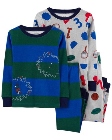 Baby 4-Piece Alphabet Monster 100% Snug Fit Cotton PJs