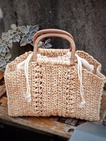 編織包拉菲草手捥包