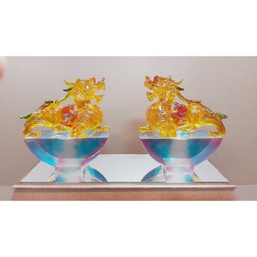 琉璃 麒麟獻瑞 升遷禮物 退休禮物 開幕送禮 新婚禮物 入厝禮物