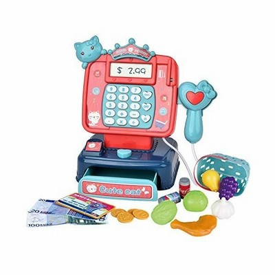 Sotodik レジスターおもちゃ おままごとセット 21点 お買い物 レジスター お店屋さんごっこ お会計 女の子 教育玩具 可愛い レッド 子供 通販 Lineポイント最大get Lineショッピング