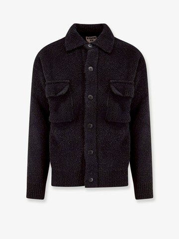 Wool blend shirt with ribbed profiles - A PAPER KID - gender_Man