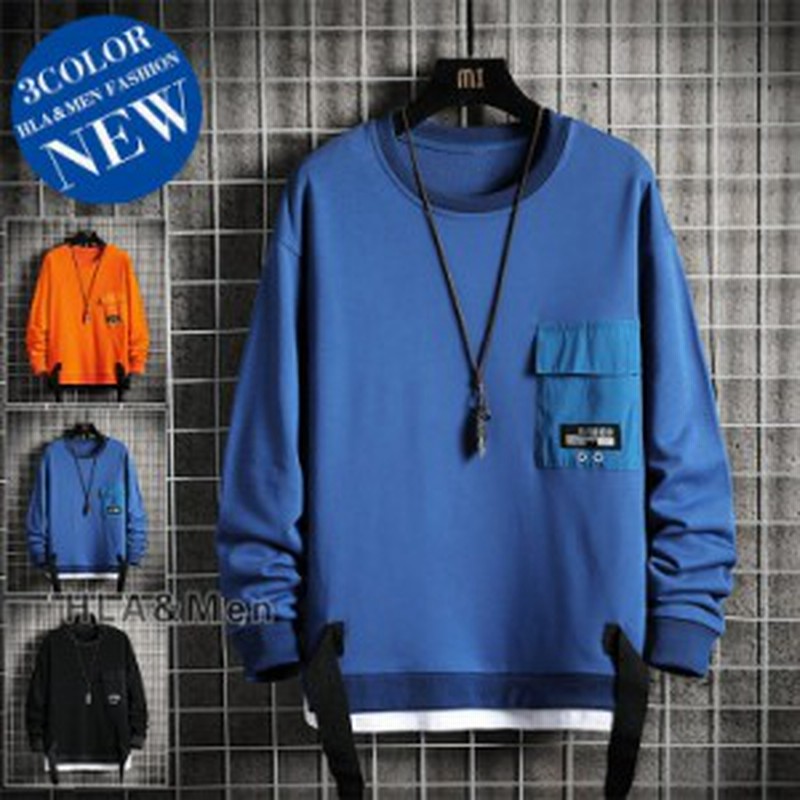 長袖トレーナー メンズ おしゃれ スウェットシャツ プルオーバー レイヤード風 トップス カジュアル 秋 春 通販 Lineポイント最大3 0 Get Lineショッピング
