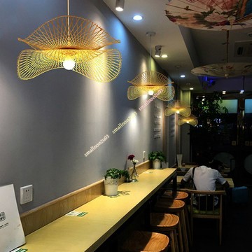 日式竹編吊燈 新中式藤編禪意燈具 客廳餐廳茶室茶樓仿古燈罩燈籠裝飾 居家店面餐飲空間適用 防塵防潮耐用