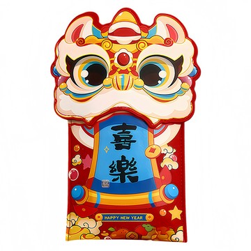 YUNMI 馬年布藝紅包袋 21.8 x 14.3cm 醒獅喜樂  1個裝