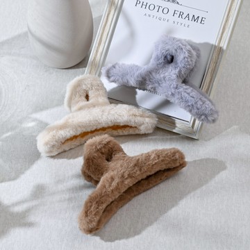 韓風澎毛怪手夾交叉-14cm-多款任選