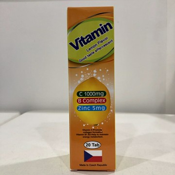 【ＶＩＴＡＲ】捷克製造原裝進口 維他C+鋅+B群發泡錠×20錠/瓶
