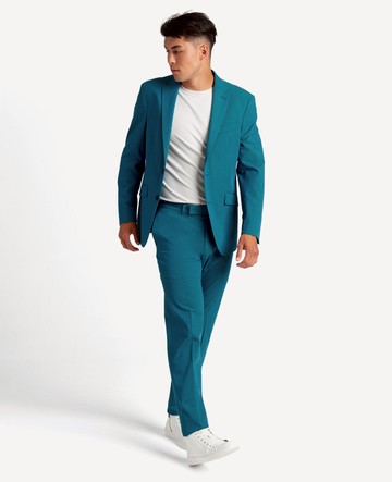 Kenneth Cole | Stretch Slim-Fit Nested Suit in Teal, Size: 46 Long