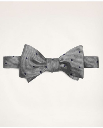 Brooks Brothers Men's Dot Bow Tie | Silver