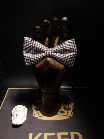 褐色小格子領結領花復古紳士風蝴蝶結