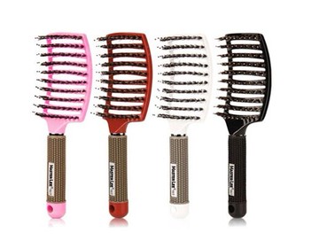 PS Mall 彎型大彎梳豬鬃毛按摩梳梳子【H339】