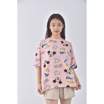 (XL) 米奇唐老鴨粉色短袖上衣二手衣
