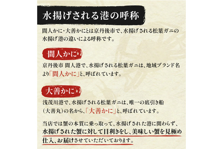 京丹後市産 未冷凍 茹で間人ガニ大善ガニ 特選 900g級 1匹（2024年1月～発送）