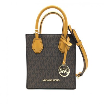 michael kors棕色老花肩背小包