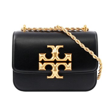 TORY BURCH Eleanor 大標誌翻蓋小款二用包(黑色) 73589 001