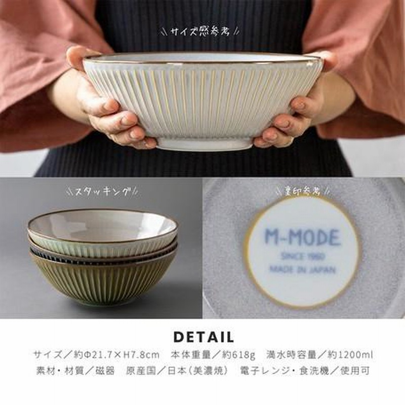 ラーメンどんぶり 丼 器 ラーメン鉢 日本製 美濃焼 北欧