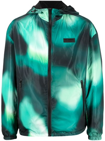 Karl Lagerfeld - tie-dye reversible windbreaker - men - Polyester - 54 - Green