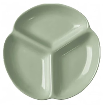 Homely Zakka 北歐三葉形陶瓷分隔餐盤  7吋/9吋  奶油白/奶油綠  1個