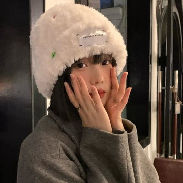 白鹿同款紐扣帽子女秋冬季韓版可愛大頭圍毛絨帽顯臉小針織毛線帽