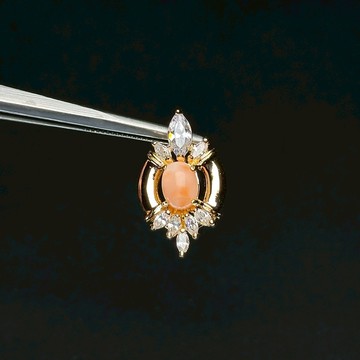 Momo珊瑚項鍊 | Momo珊瑚 專櫃級 復古 銅底鍍金項鍊吊墜 S25AR23-064