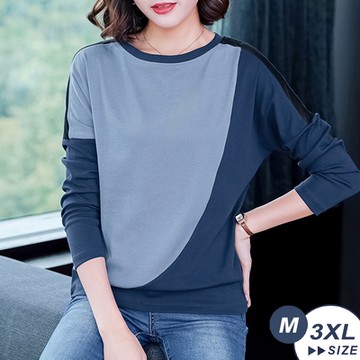 【LANNI 藍尼】現+預 拼接大尺碼鏤空長袖上衣(上衣/休閒/針織衫)