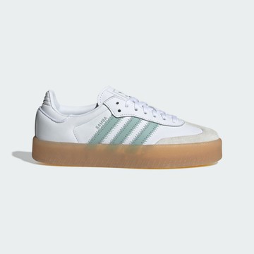 ADIDAS SAMBAE W 女 休閒鞋 白 藍 厚底 膠底