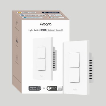 Aqara H2 智慧牆壁開關｜直式｜雙鍵｜2個迴路｜支援 Matter、情境自動化、無線控制