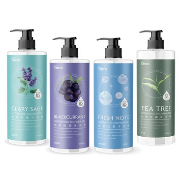 GREEN 水感抗菌沐浴露1000ML(任選)x4入組