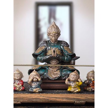 孫悟空擺件家居飾禮客廳玄關創意小可愛三不猴齊天大圣黑神話周邊