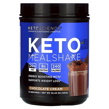 Keto Science, 生酮代餐奶昔，巧克力奶油味，20.49 盎司（581 克）