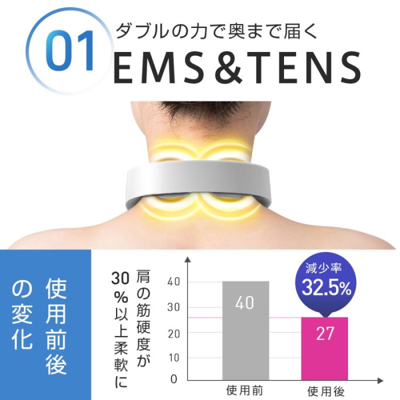 ネックリラックス 温熱 EMS 首マッサージャー 電気刺激 ネック ...