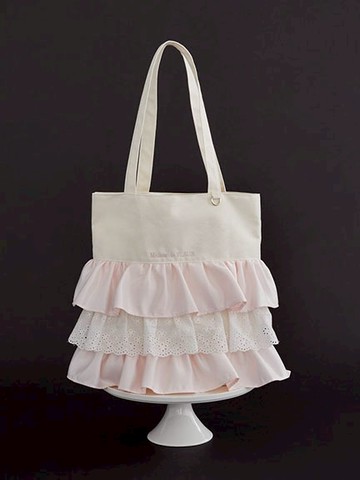 芭蕾風格層疊荷葉邊方形手提托特包(08000522200) - Maison de FLEUR