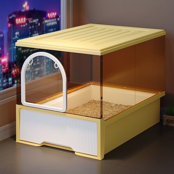 貓砂盆全封閉隔臭抽屜式超大號防外濺貓廁所防帶砂幼貓屎盆貓沙盆